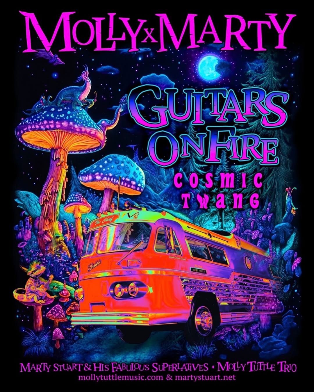 Marty Stuart Guitars on Fire — Cosmic Twang Tour Poster 2026